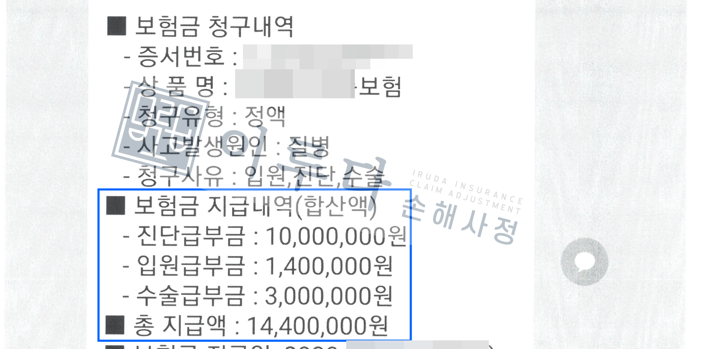 [D350] 부신 크롬친화세포종 손해사정사례 이루다손해사정법인 성공사례 썸네일